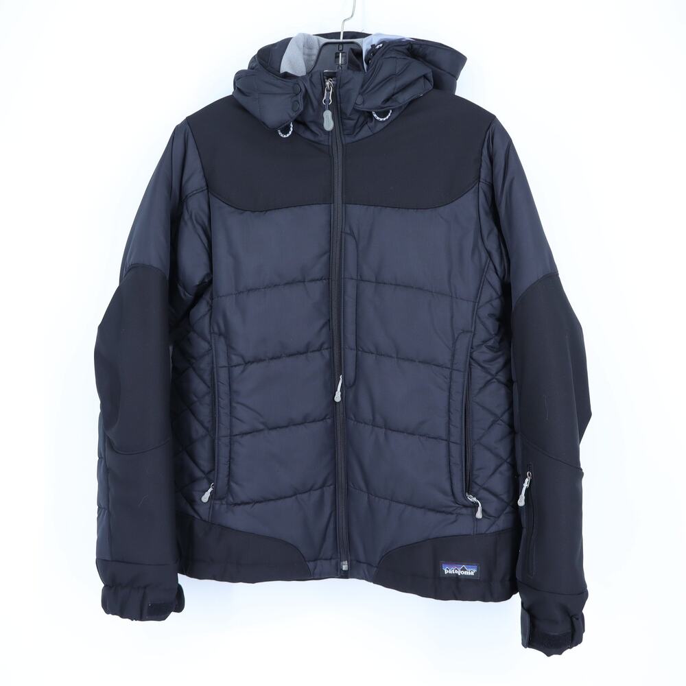Patagonia Rubicon Rider Jacket Black Hooded Puffer Quilted Hybrid Women's S